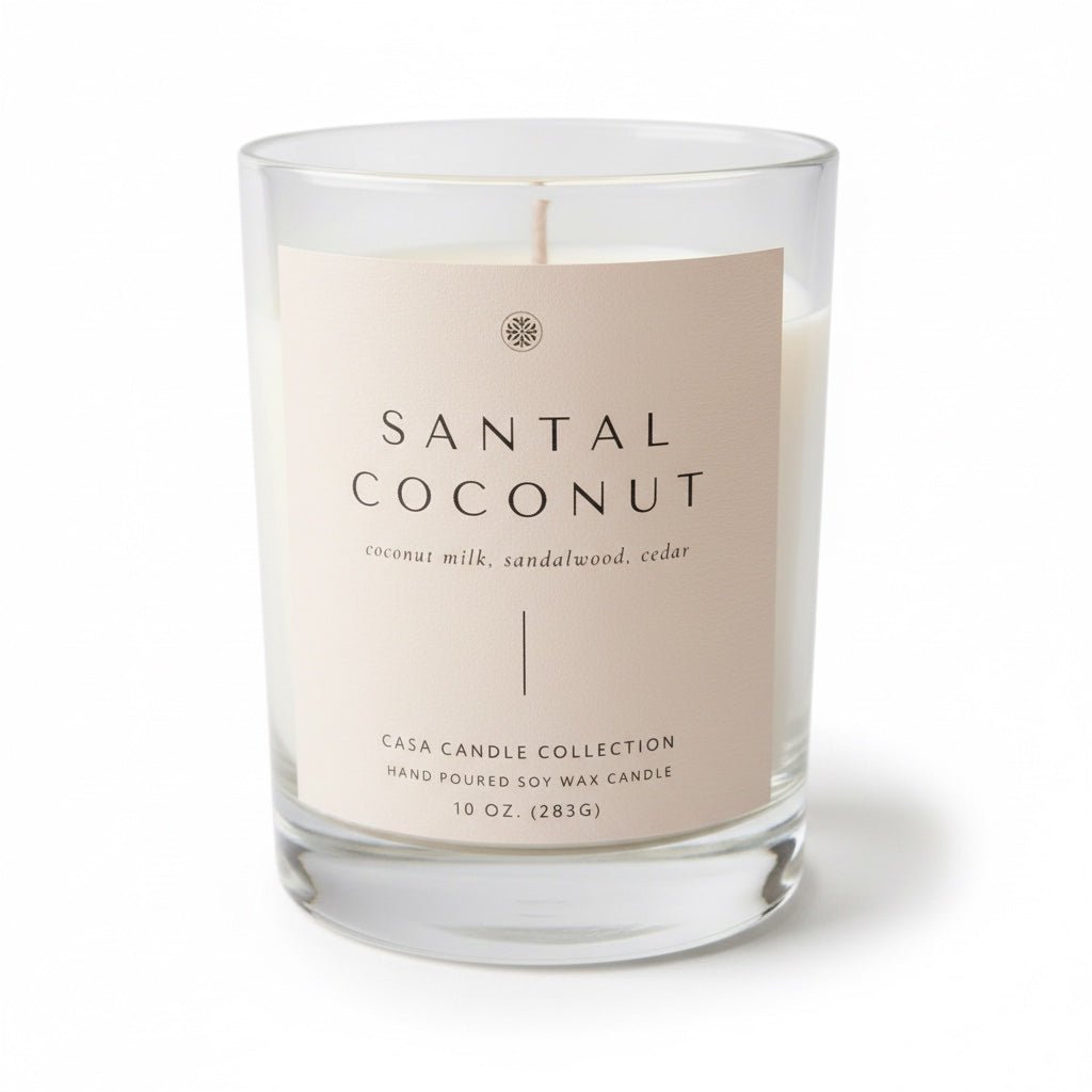 Santal Coconut, Classic Candle - Casa Candle