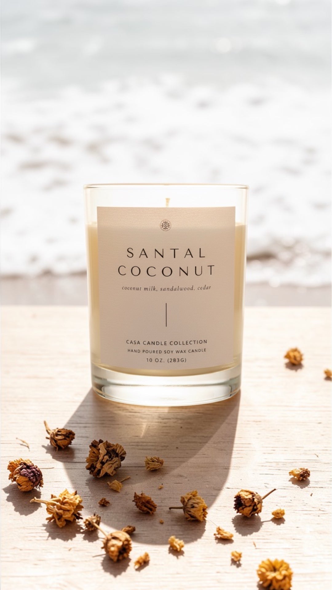 Santal Coconut, Classic Candle - Casa Candle