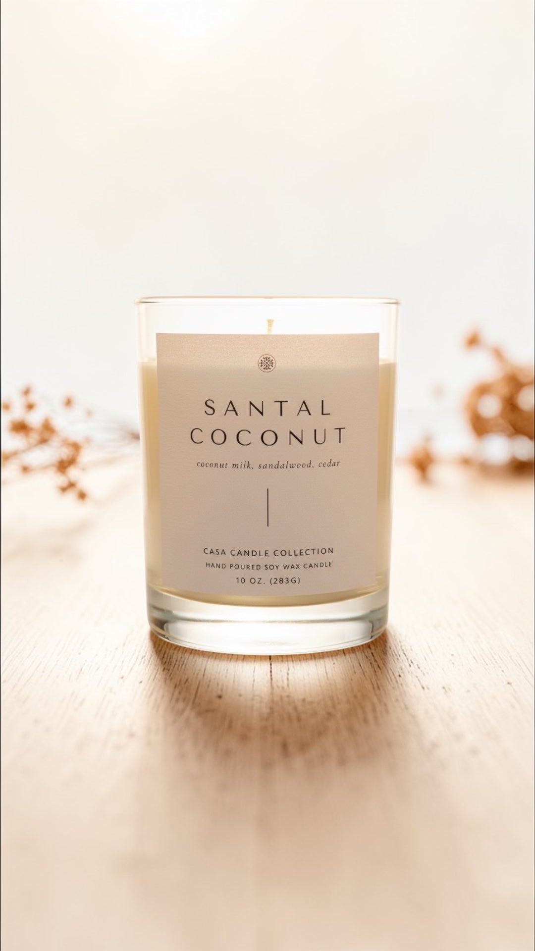 Santal Coconut, Classic Candle - Casa Candle