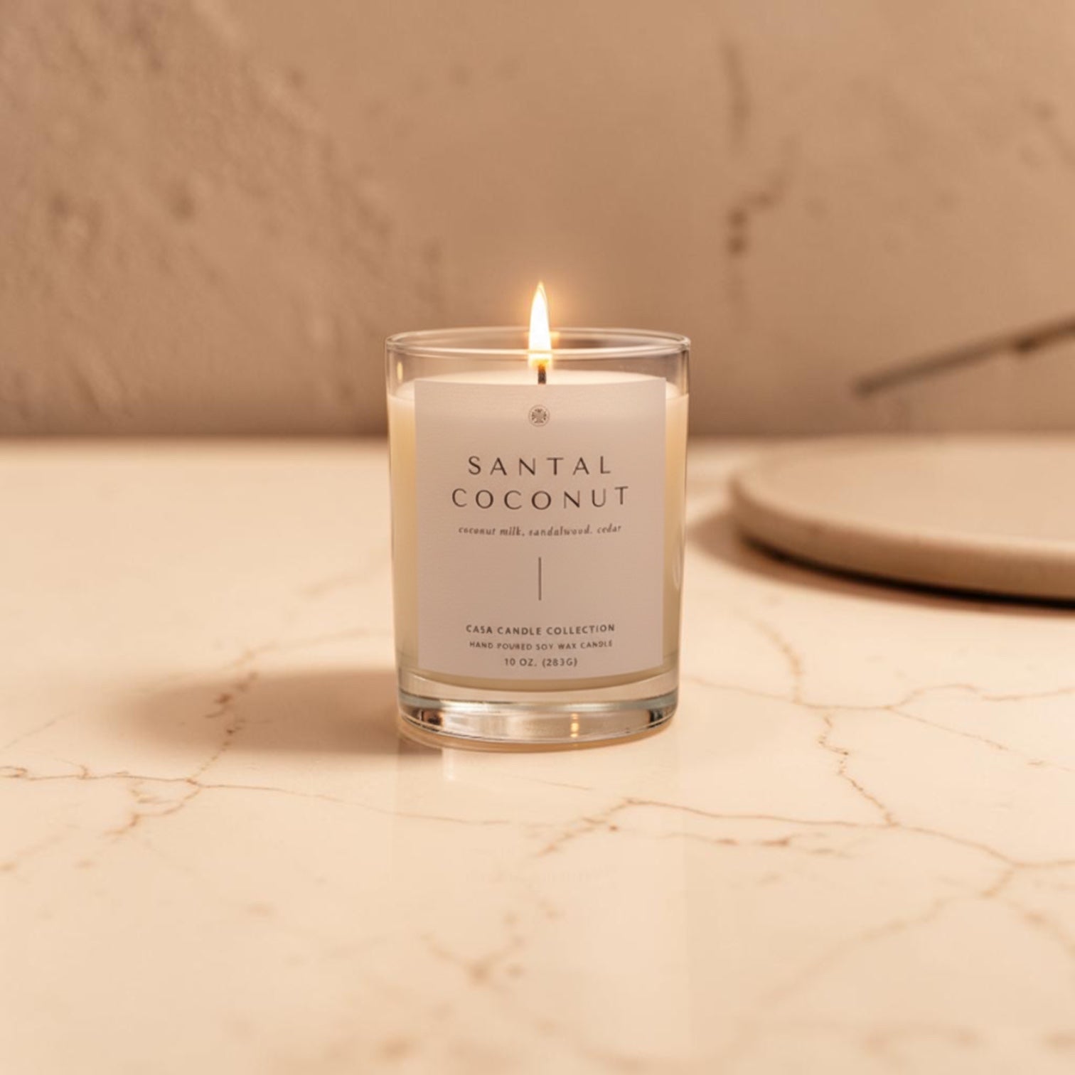 Santal Coconut, Classic Candle - Casa Candle